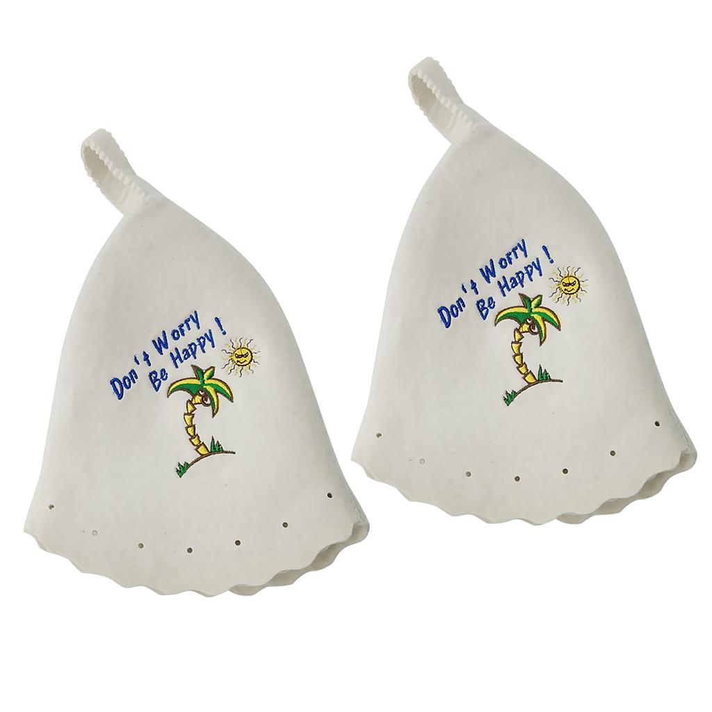2x Wool Hat for Sauna Banya Bath House Head Protection Embroidered Unisex #5