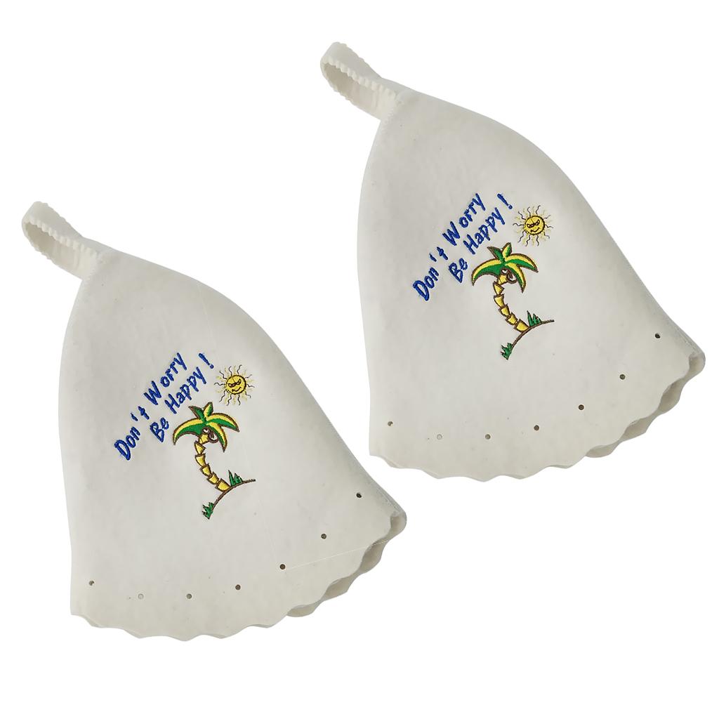 2x Wool Hat for Sauna Banya Bath House Head Protection Embroidered Unisex #5