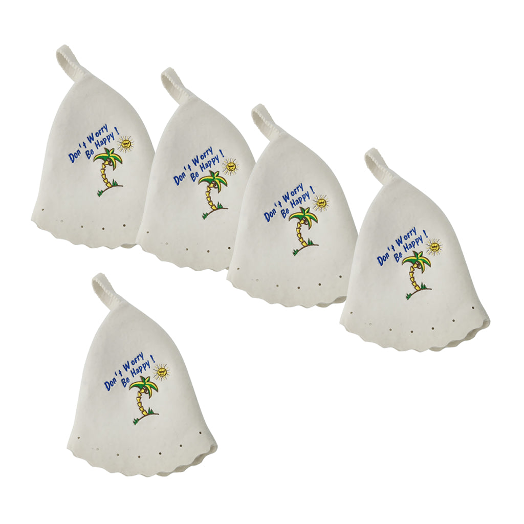 5x Wool Hat for Sauna Banya Bath House Head Protection Embroidered Unisex #5