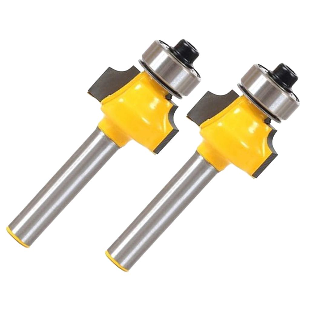 2pcs 1/4 Shank 1/8" Radius Round Over Router Bit Woodworking Chisel Cutter"