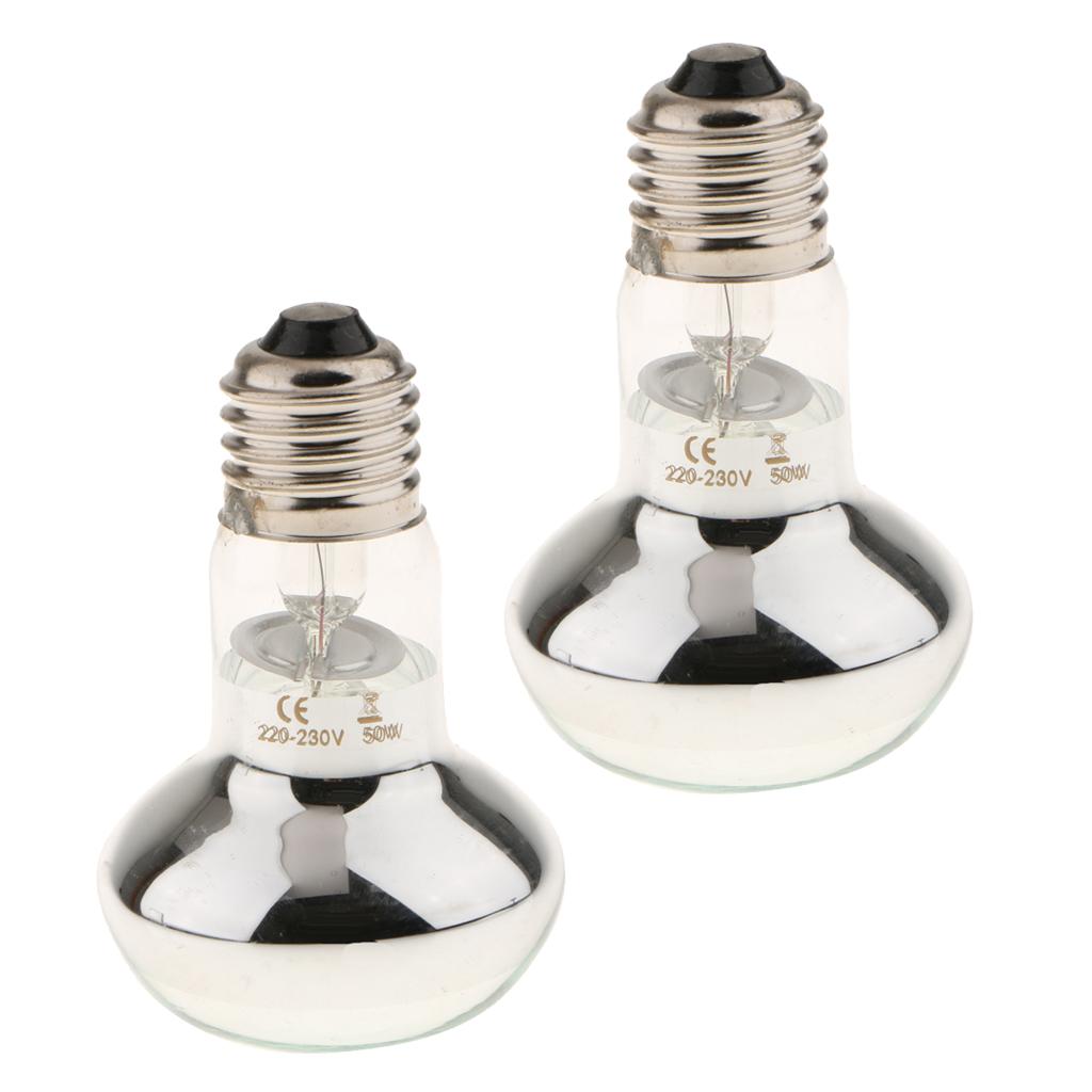 2x Infrared Reptile UVA Lamp Heating Light Lamp Bulb for Lizard Snake 50W