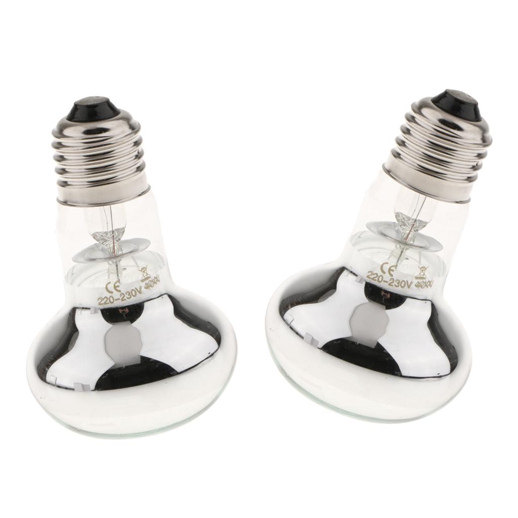 2x Infrared Reptile UVA Lamp Heating Light Lamp Bulb for Lizard Snake 40W