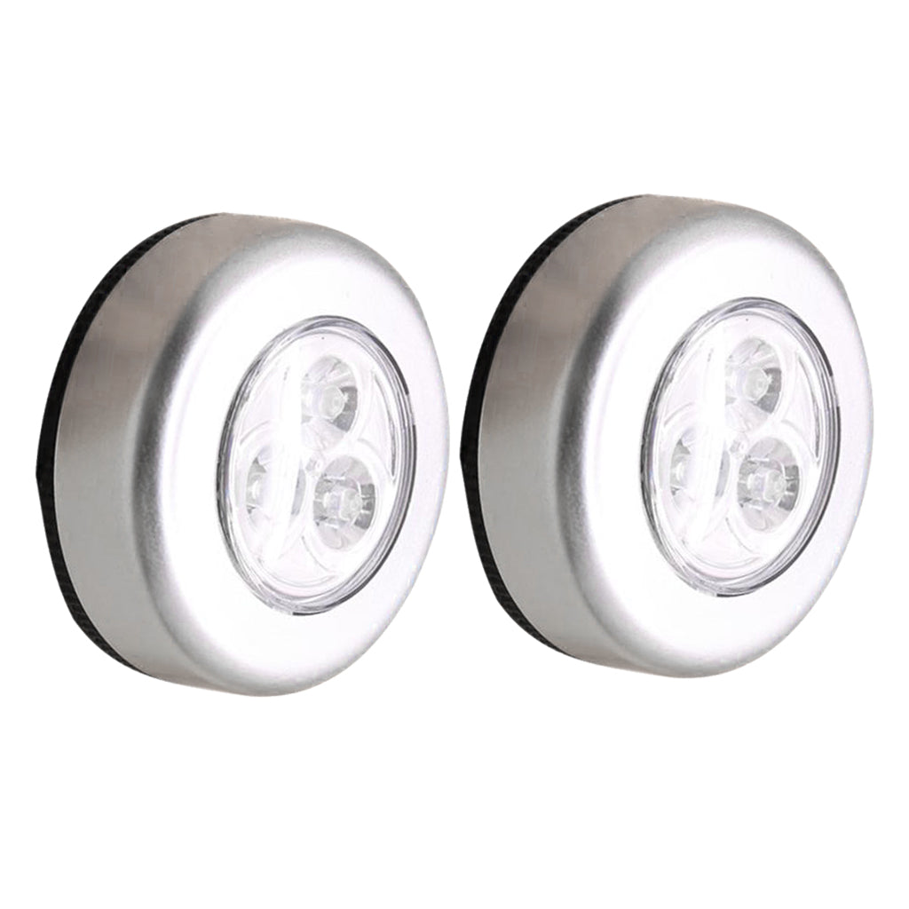2x LED Touch Push On Off Light Wireless Night Light Energy Saving Lamp White