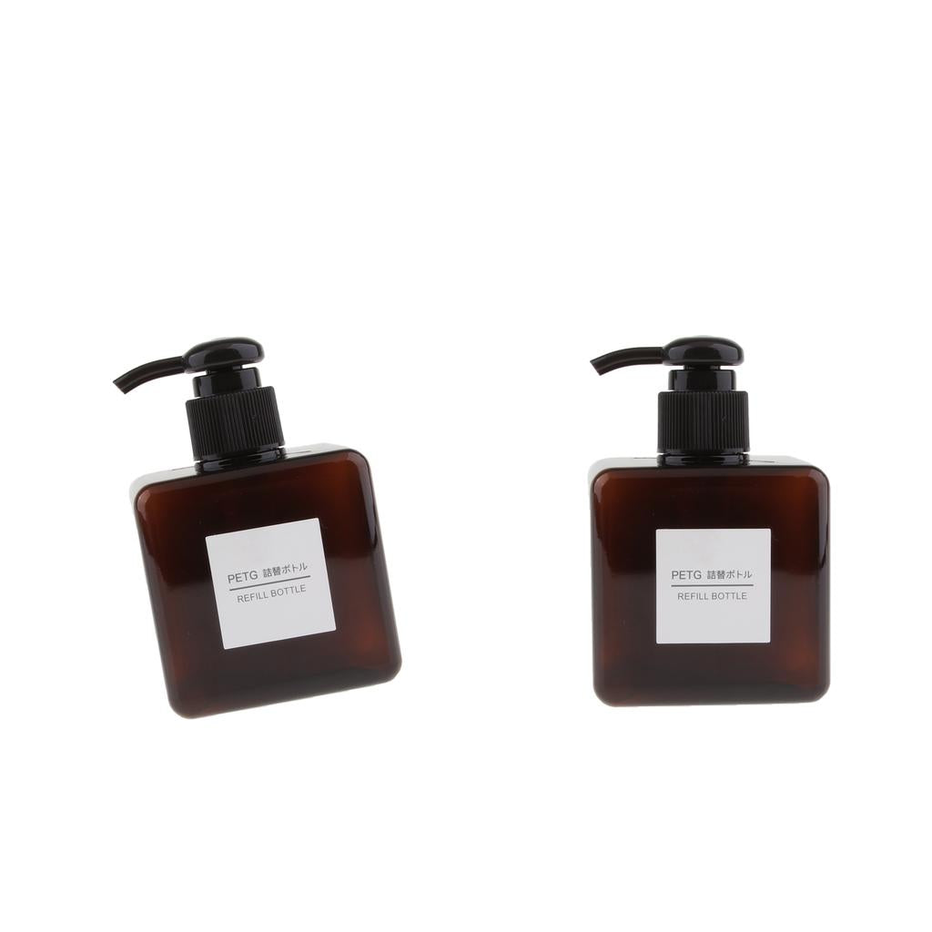 2Pcs Foaming Soap Dispenser Cosmetic Containers Bottle Brown 250ml