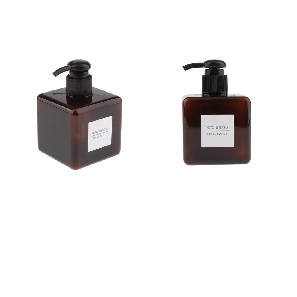 2Pcs Foaming Soap Dispenser Cosmetic Containers Bottle Brown 250ml