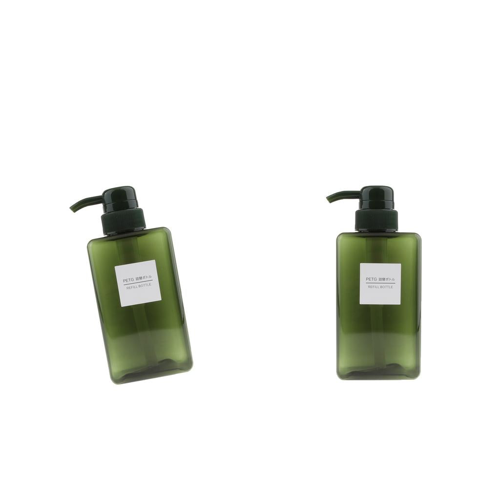 2Pcs Foaming Soap Dispenser Cosmetic Containers Bottle Dark green 450ml