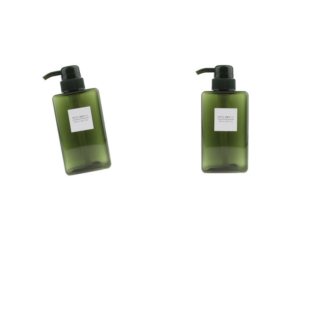 2Pcs Foaming Soap Dispenser Cosmetic Containers Bottle Dark green 450ml