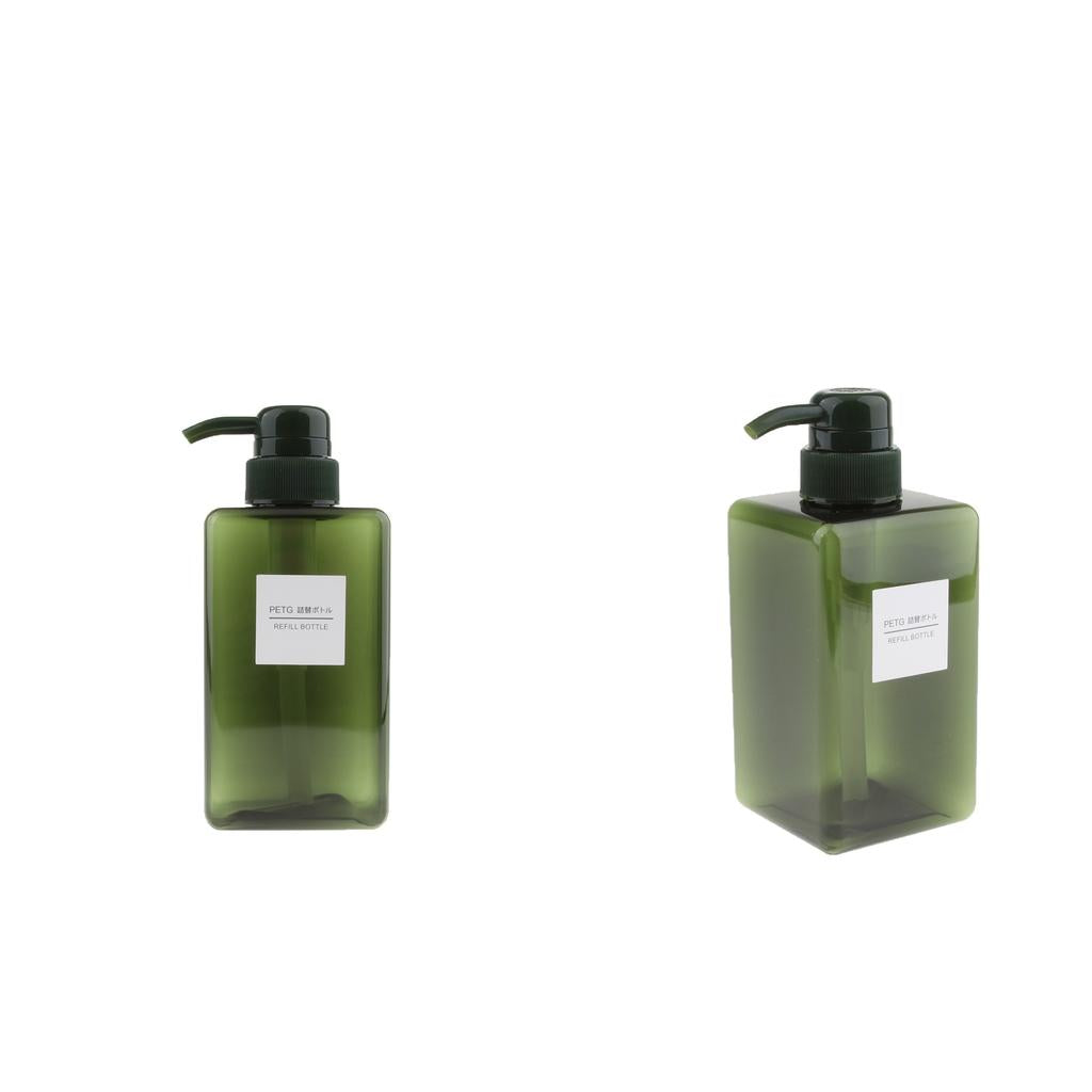 2Pcs Foaming Soap Dispenser Cosmetic Containers Bottle Dark green 450ml