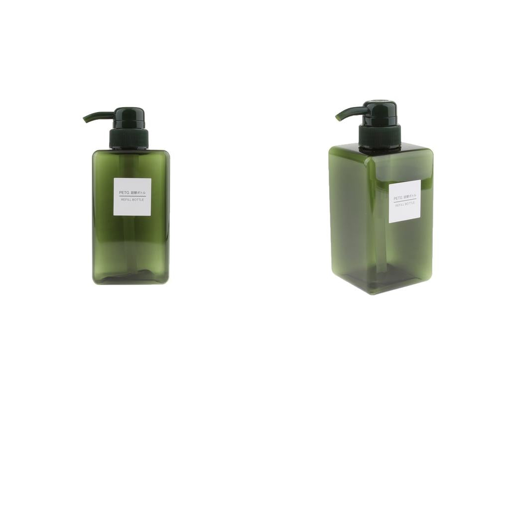 2Pcs Foaming Soap Dispenser Cosmetic Containers Bottle Dark green 450ml