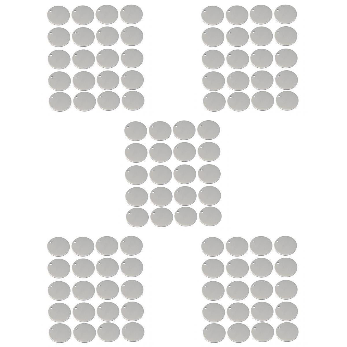 100pcs Round Stainless Steel Tags Findings Pet Identification Metal Blank