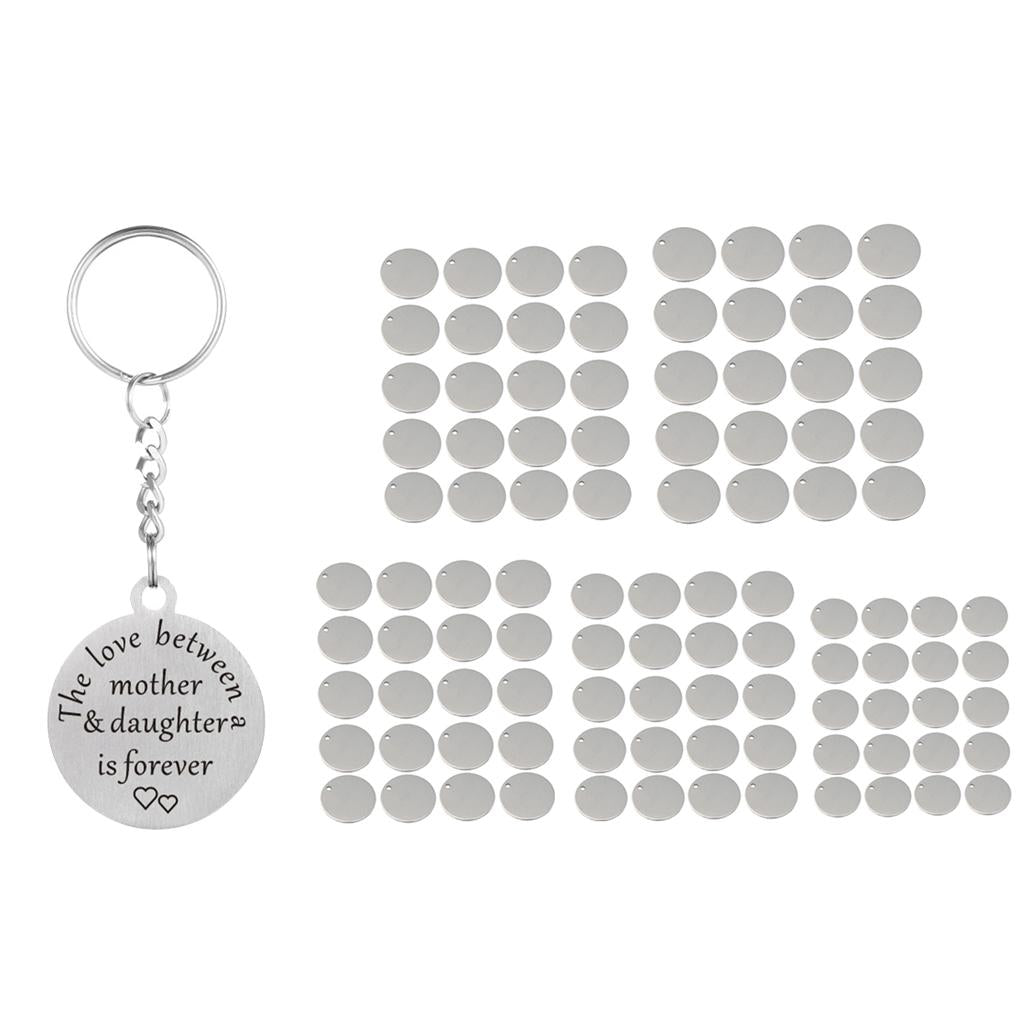 100pcs Round Stainless Steel Tags Findings Pet Identification Metal Blank