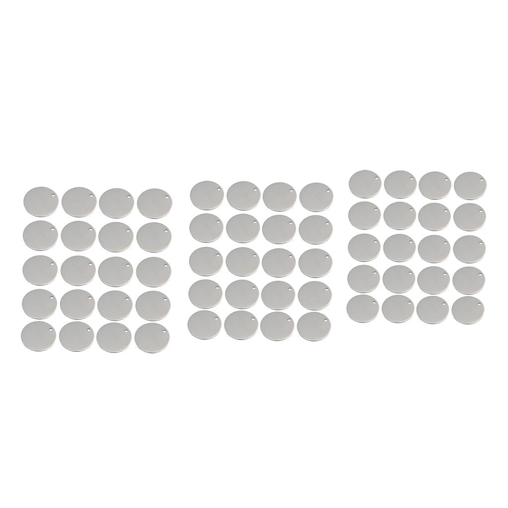 60pcs Round Stainless Steel Tag Findings Pet Identification Metal Blank