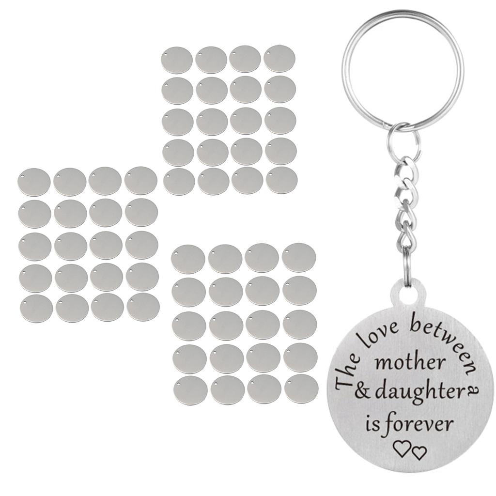 60pcs Round Stainless Steel Tag Findings Pet Identification Metal Blank