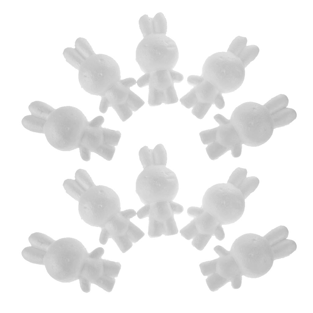 10pcs Rabbit Shaped Styrofoam Foam Ornaments for DIY Modelling Craft 14cm