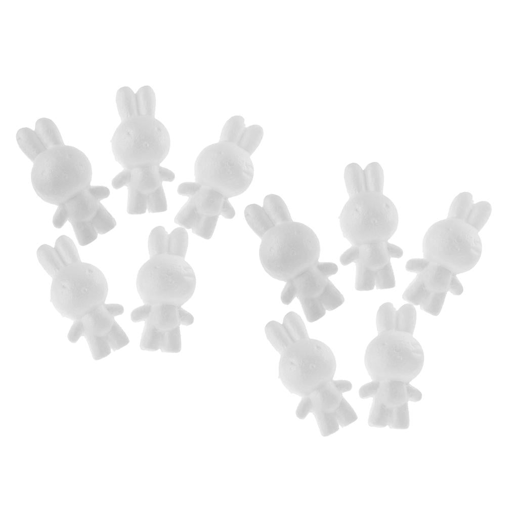 10pcs Rabbit Shaped Styrofoam Foam Ornaments for DIY Modelling Craft 14cm