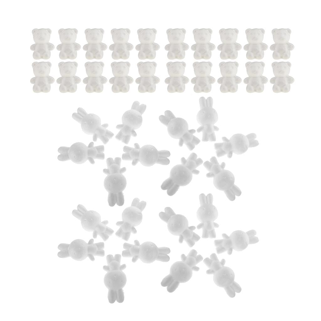 40Pcs Rabbit Bear Shape Foam Ornaments for DIY Modelling Crafts