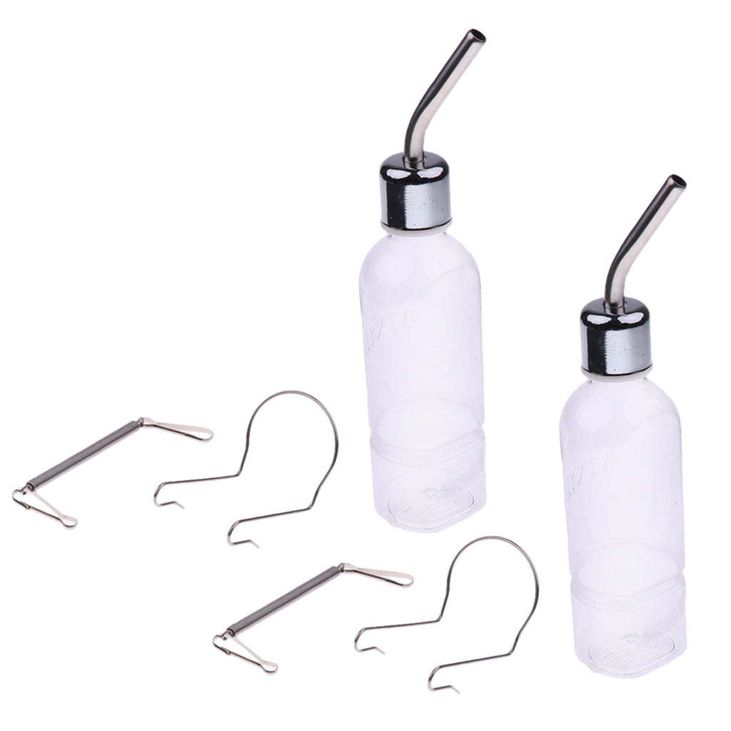 2pcs Dog Cat Water Drinker Dispenser Puppy Hanging Bottle Auto Feeder 350ml