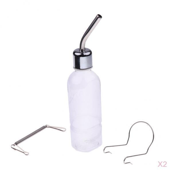 2pcs Dog Cat Water Drinker Dispenser Puppy Hanging Bottle Auto Feeder 350ml