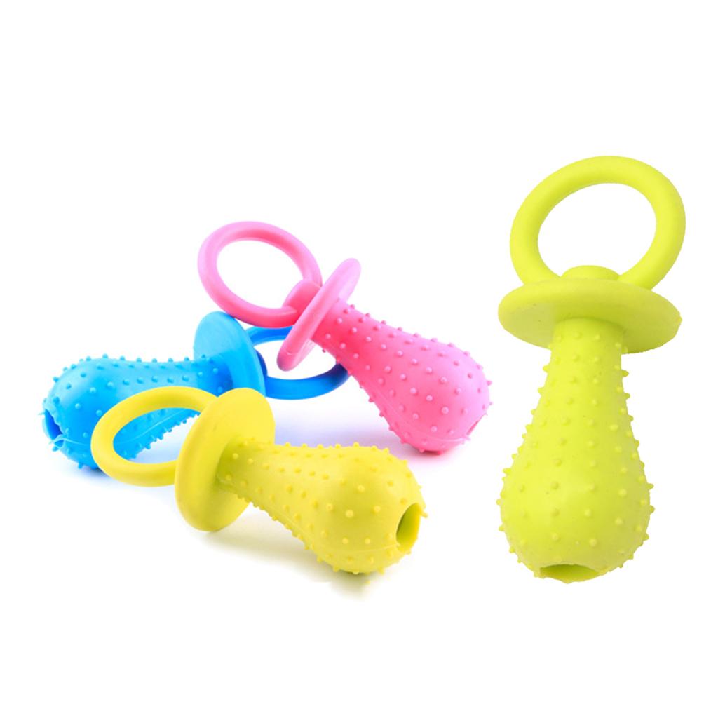 6pcs Rubber Pacifier for Pet Toys Dog Cat Chew Toys with Bell Sound Inside