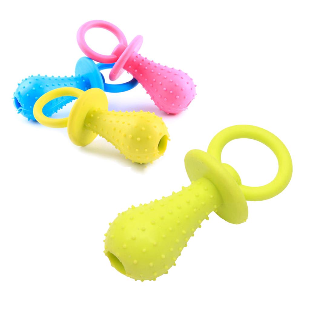 6pcs Rubber Pacifier for Pet Toys Dog Cat Chew Toys with Bell Sound Inside