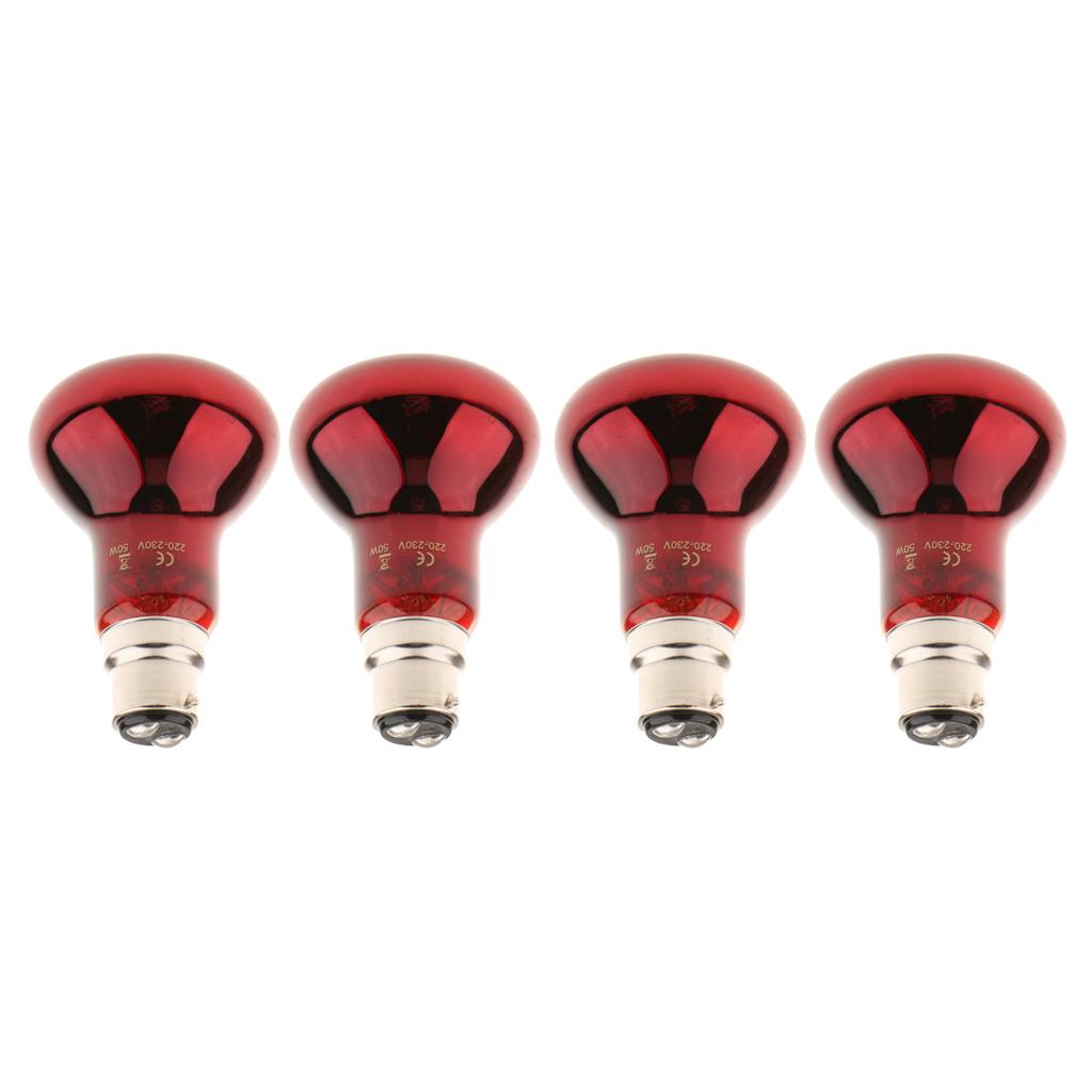 4pcs B22 UVA Heater Reptile Heat Basking Lamp Moonlight Bulb 220V 50W
