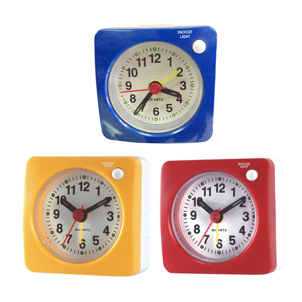 3pack Ascending Sound Small Travel Alarm Clock with Snooze Nap and Light