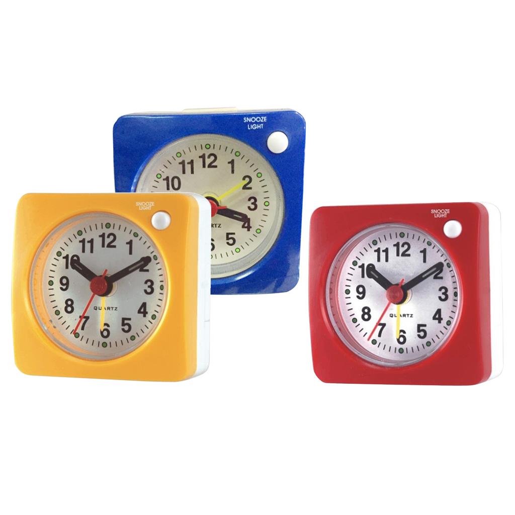 3pack Ascending Sound Small Travel Alarm Clock with Snooze Nap and Light