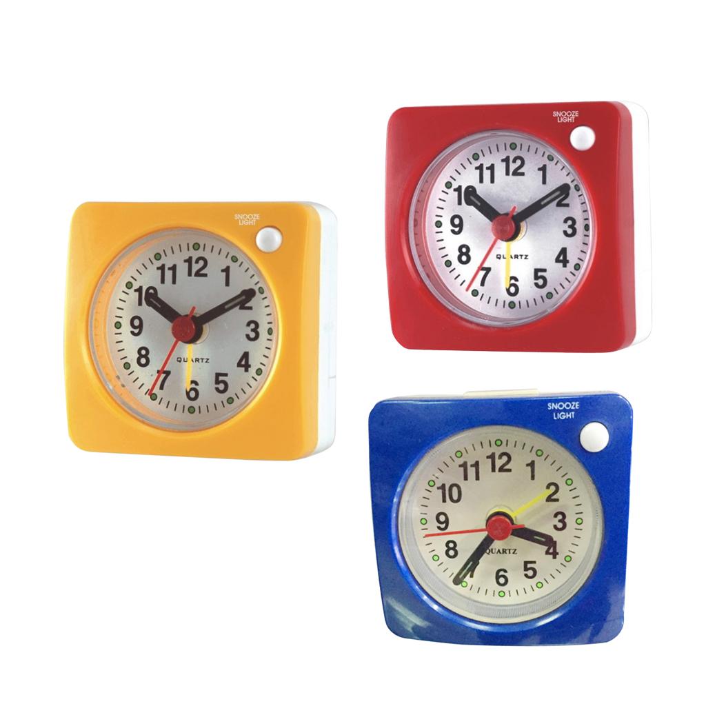 3pack Ascending Sound Small Travel Alarm Clock with Snooze Nap and Light