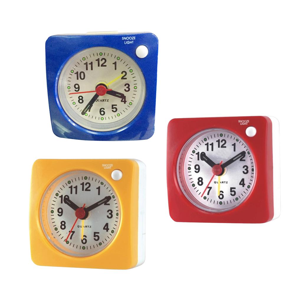 3pack Ascending Sound Small Travel Alarm Clock with Snooze Nap and Light