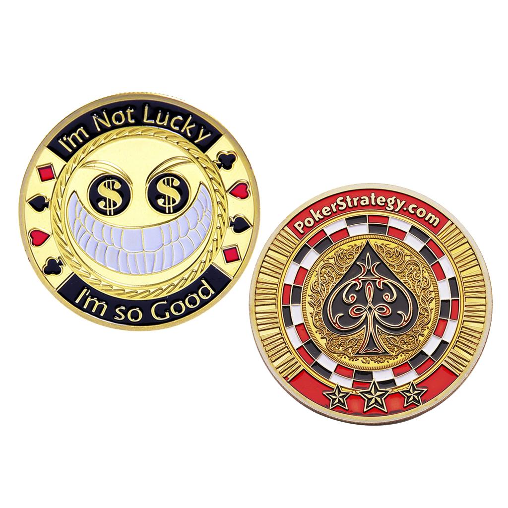 2pcs Gold Plate Commemorative Coin Club Game Poker Chip Card Guard Protector
