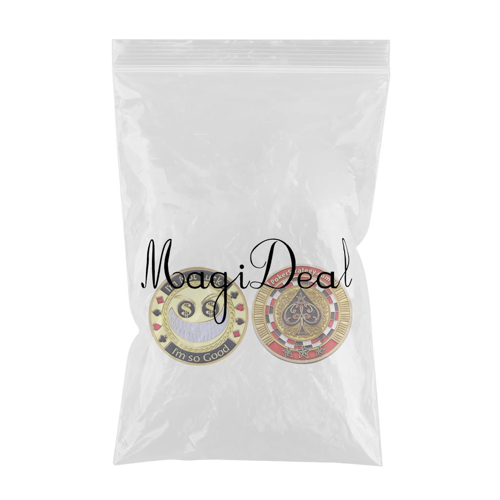 2pcs Gold Plate Commemorative Coin Club Game Poker Chip Card Guard Protector