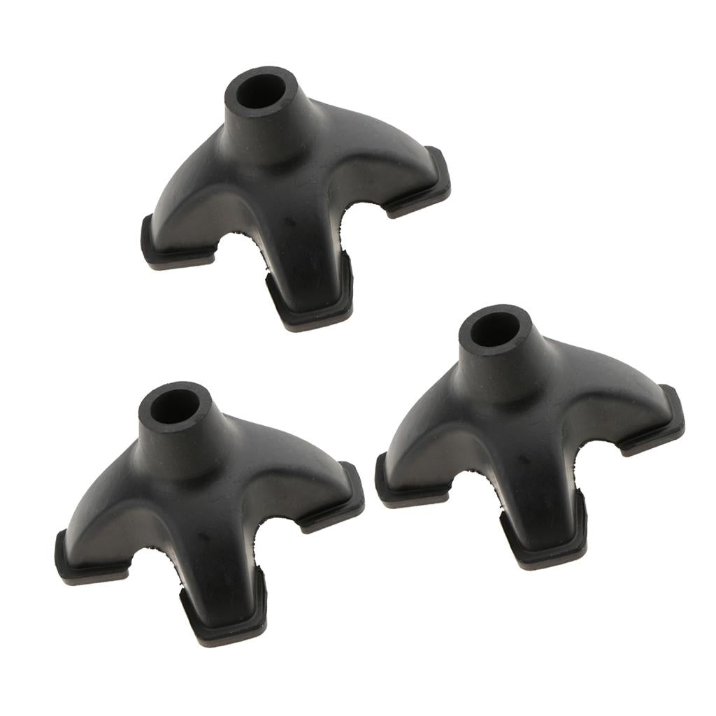 3pcs Anti-skid Shock Absorb Walking Stick End Crutch Cane Rubber Tips 19mm