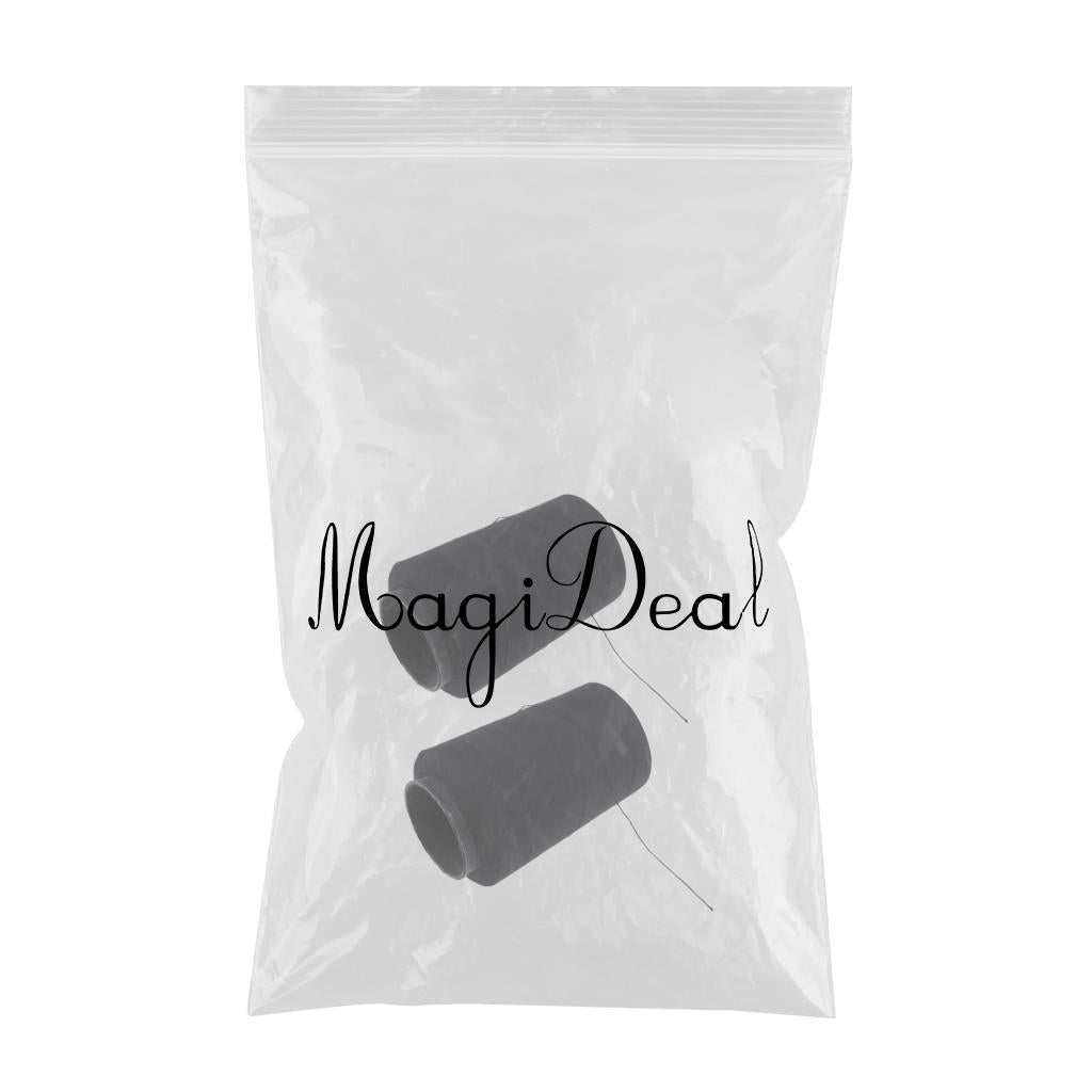 2x Black Hair Weaving Thread Spool for Wig Making Weft Hair Extension Braids