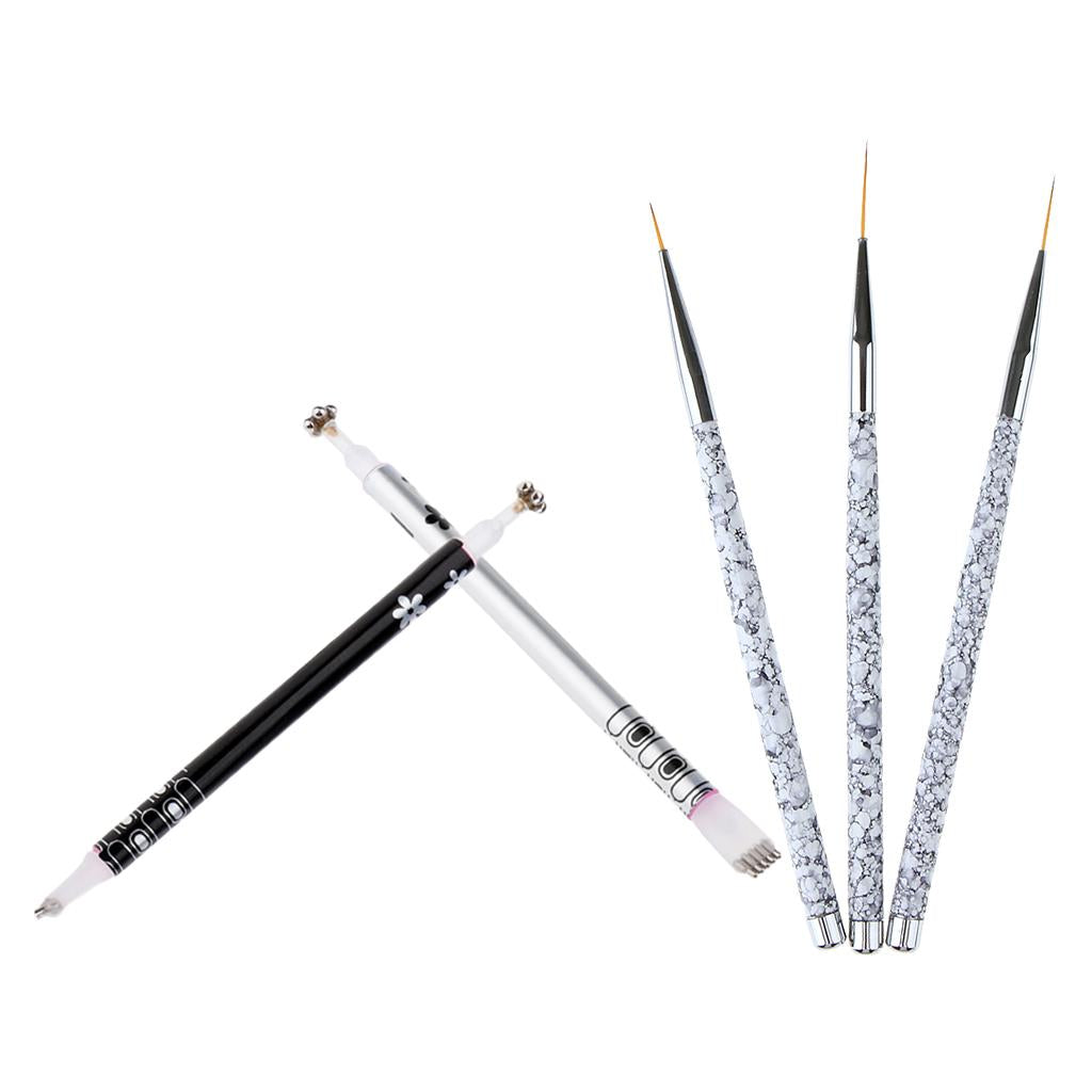 5Pcs Nail Art Liner Brush Magnetic Pen Set DIY Cat Eye UV Gel Painting Stick