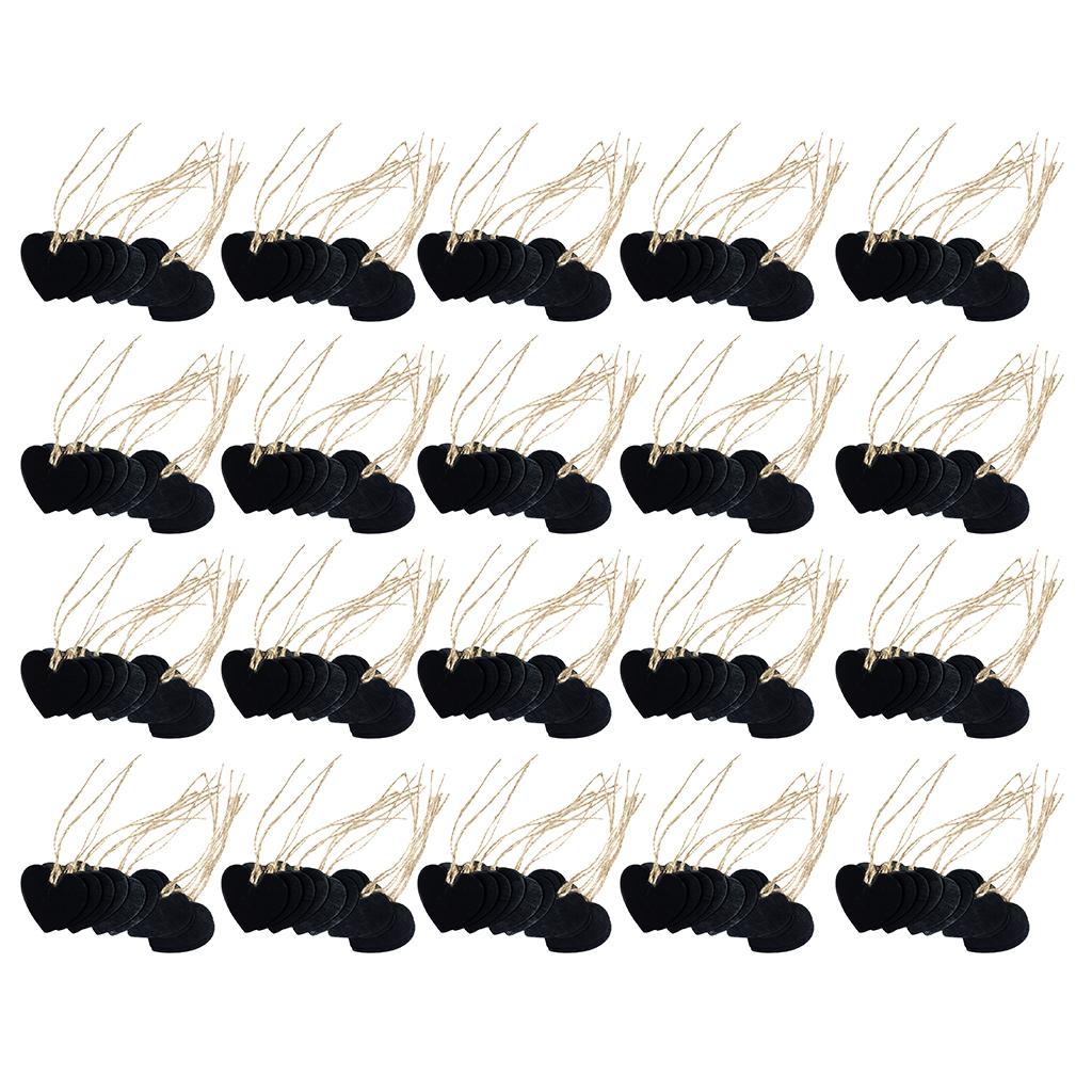 200 Pieces Wooden Heart Hanging Chalkboard Memo Message Blackboard Wedding