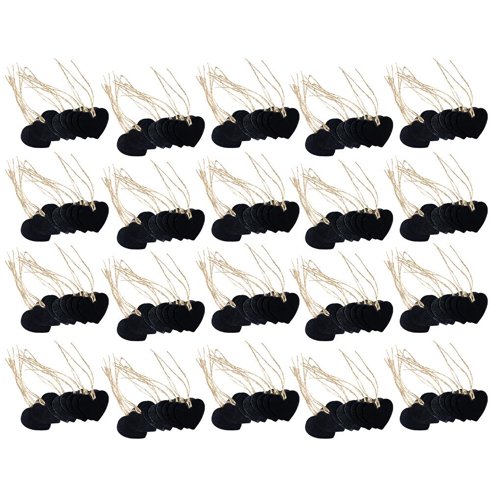 200 Pieces Wooden Heart Hanging Chalkboard Memo Message Blackboard Wedding
