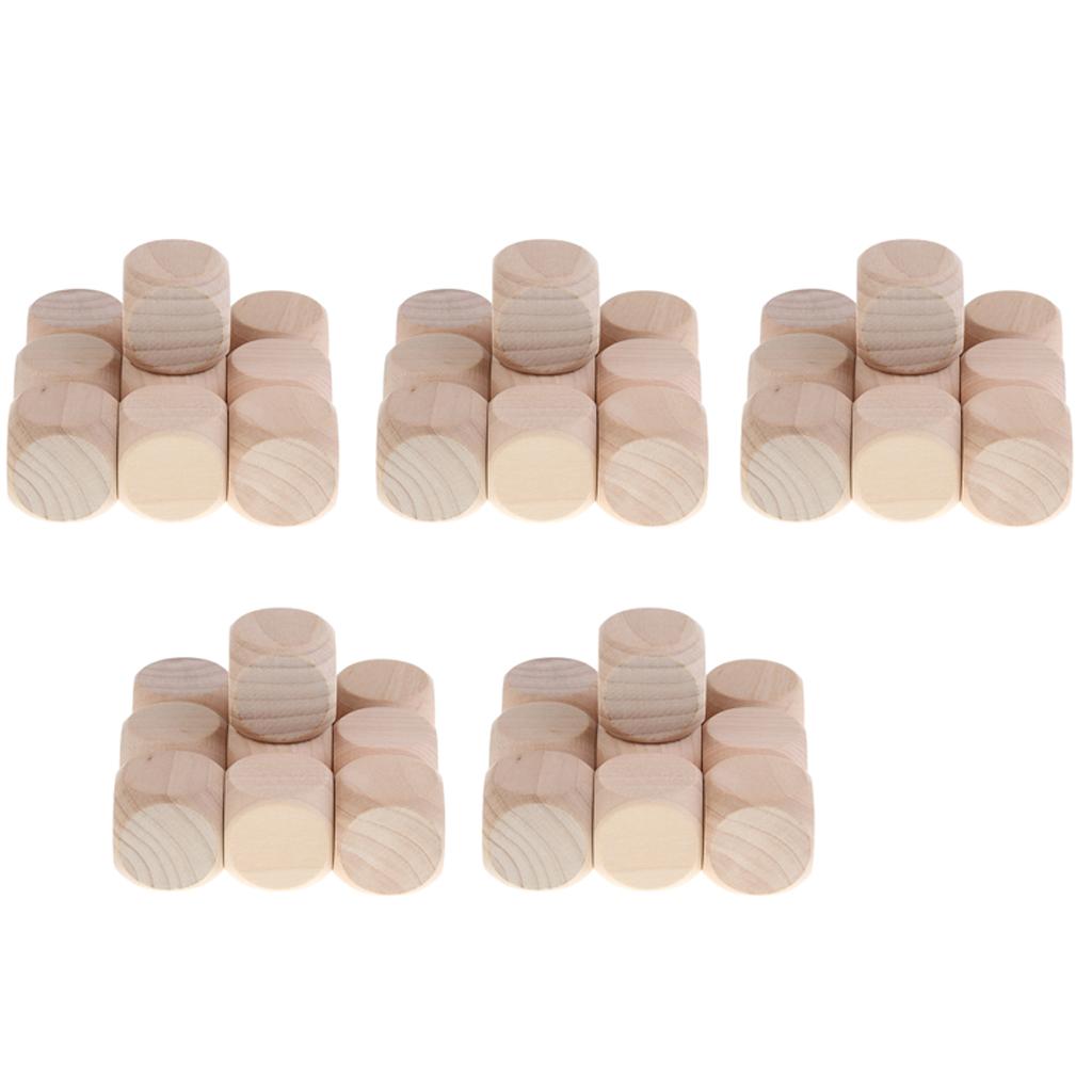 50PCS Wood Blank Dice D6 3cm Game Dice for DIY decorating and craft projects