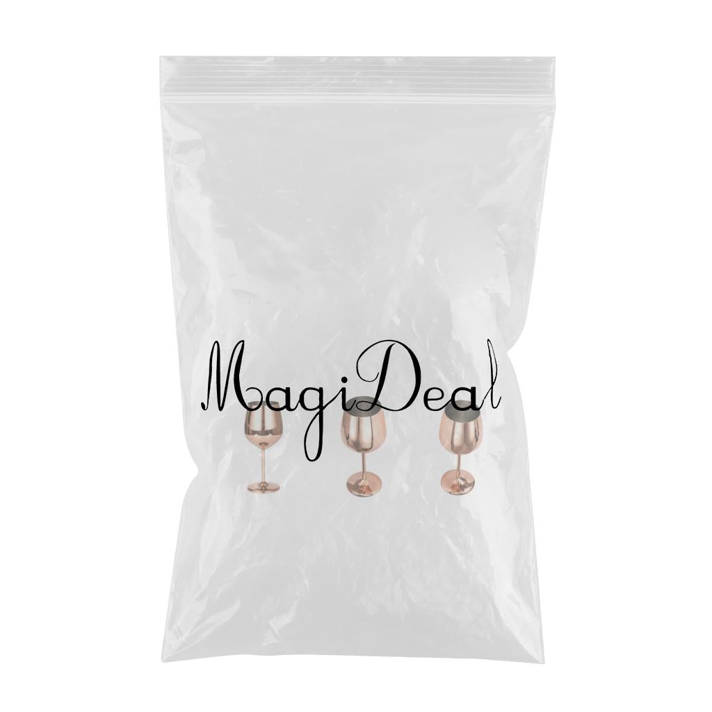 3Pcs Stainless Steel Wine Glasses Red Wine Goblets Champagne Bar Rose Gold
