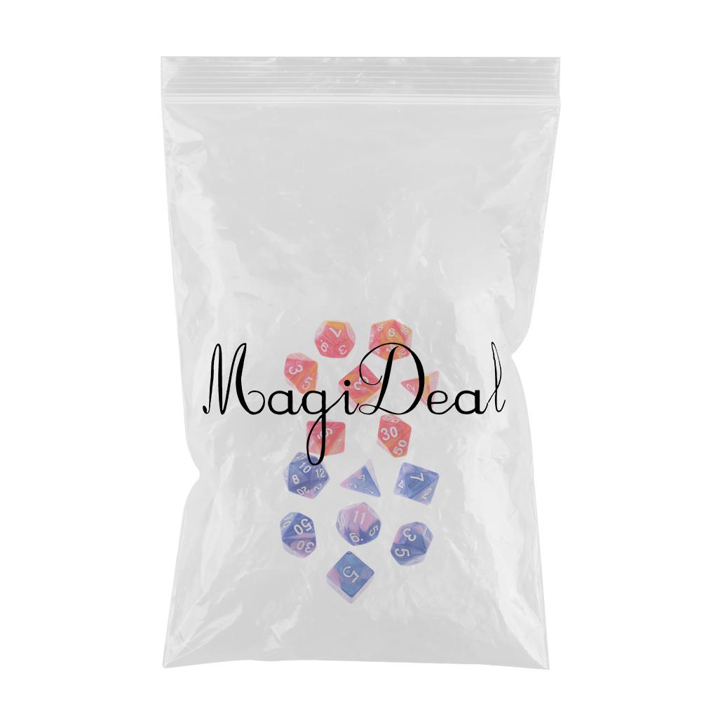 14pcs Polyhedral Dice D3 D4 D6 D8 D10 D12 D20 Die for RPG DND Table Game