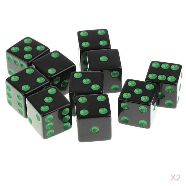 20 Pieces Dice D6 6 Sided Dotted Dice for D&D RPG Role Playing Game Props