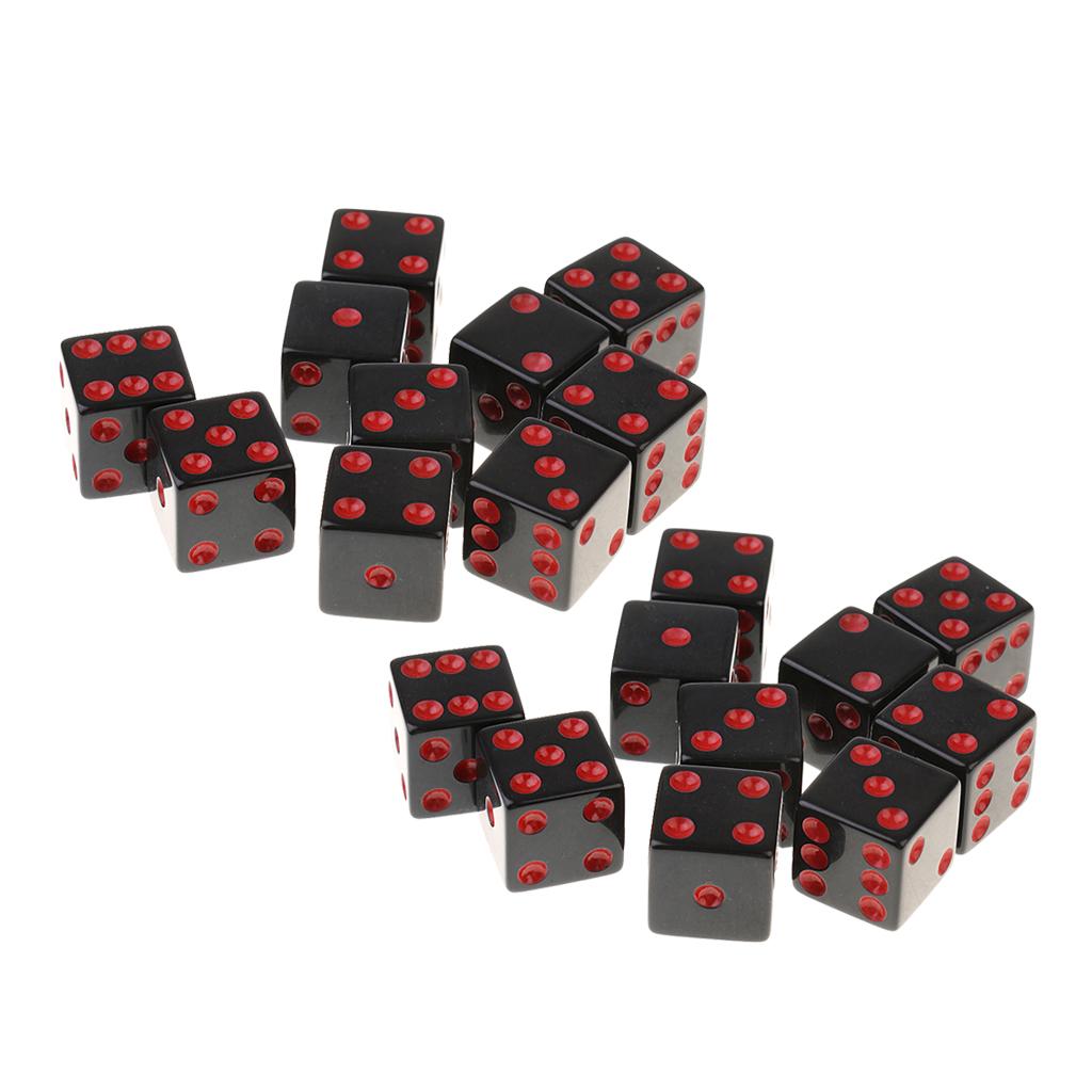 20 Pieces Plastic Dice D6 6 Sided Dotted Dice for D&D RPG Role Playing Game