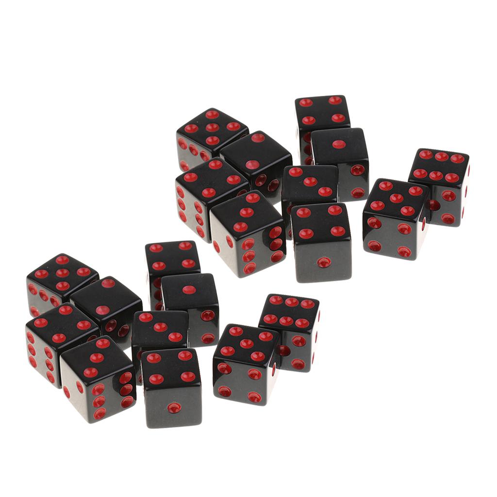20 Pieces Plastic Dice D6 6 Sided Dotted Dice for D&D RPG Role Playing Game