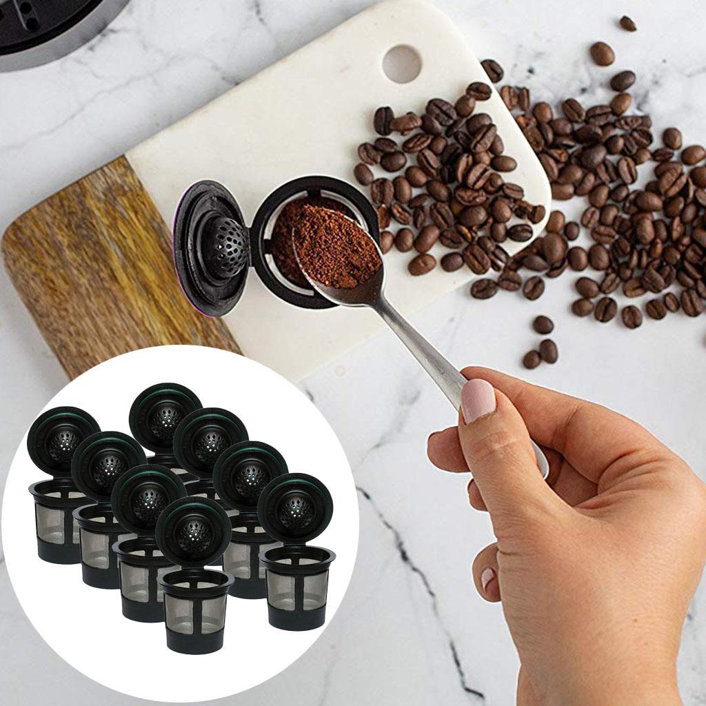 2x4Pcs Portable Reusable Replacement Single Coffee Filters Mesh