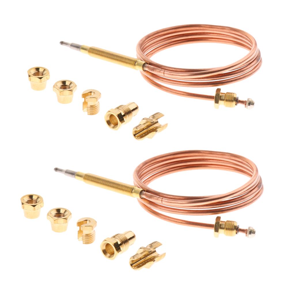 2PCS 90cm Thermocouple Replacement Set for Gas Furnace Boiler Water Heater