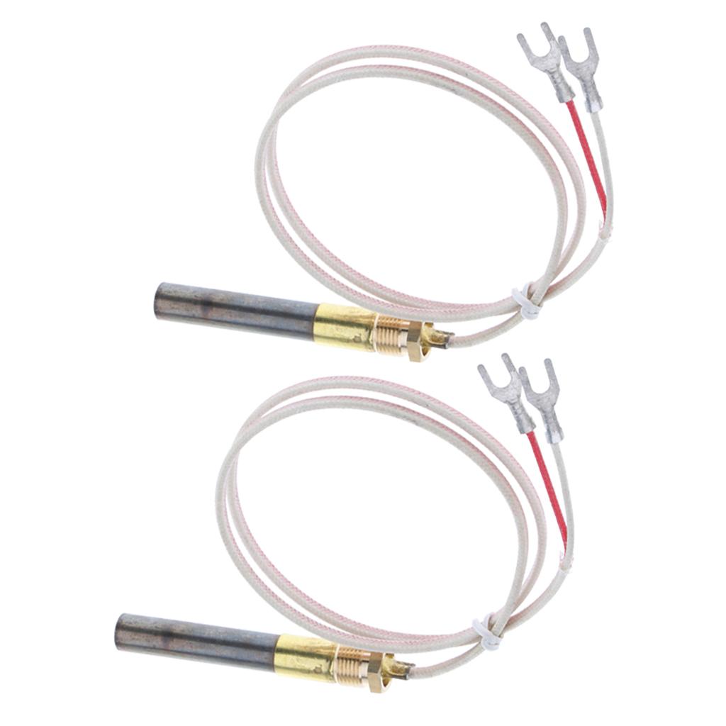 2x 24'' Gas Fireplace Thermopile Thermogenerator Pilot Generator Replacement