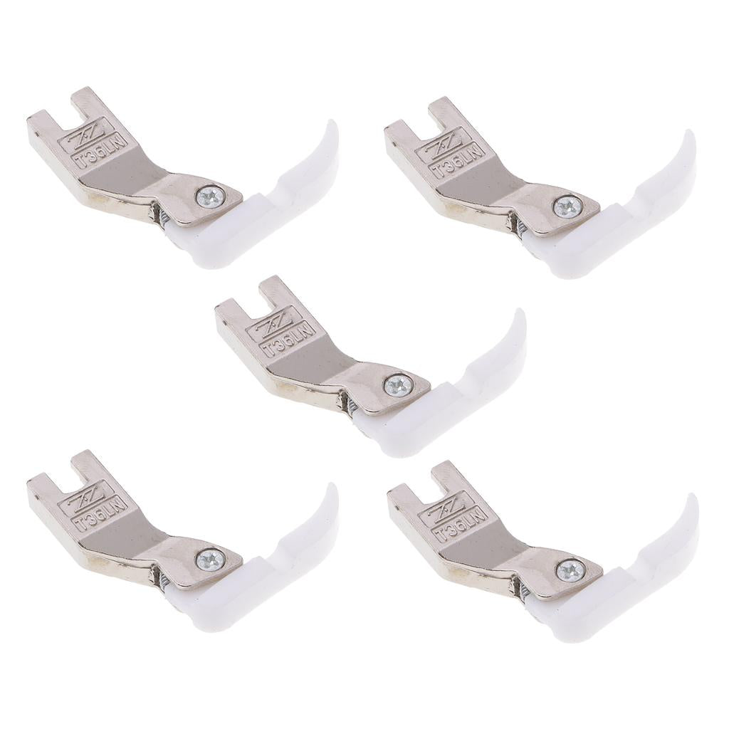 5pcs Narrow Zipper Foot With Plastic Bottom for Industrial Sewing Machines