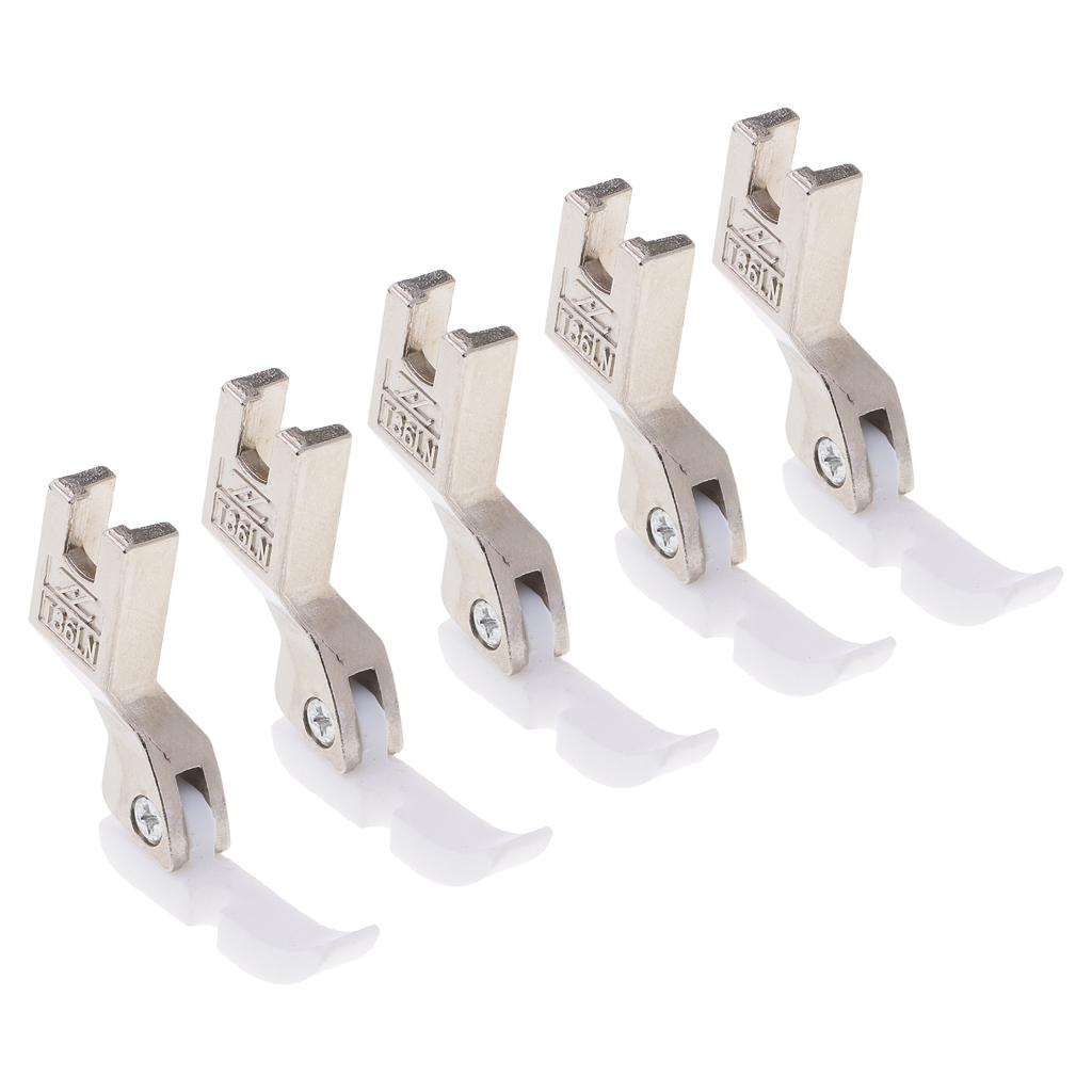 5pcs Narrow Zipper Foot With Plastic Bottom for Industrial Sewing Machines