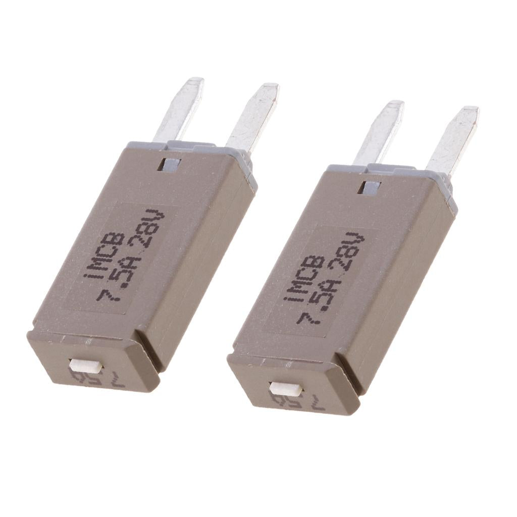 2 Pieces Car 7.5 ATM Mini Blade Fuse Kit Circuit Breaker Manual Reset