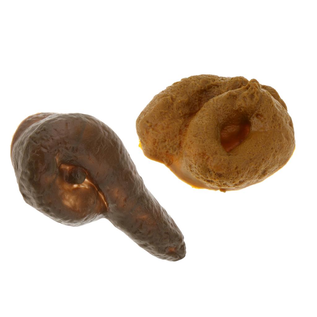 2x Simulation Dog Doo Poop Crap Turd Stool Party Prank Gift Plastic Round&6