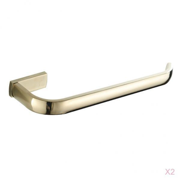 2xGold Vintage Brass Wall Mounted Bathroom Towel Rack Towel Bar Rail Holder